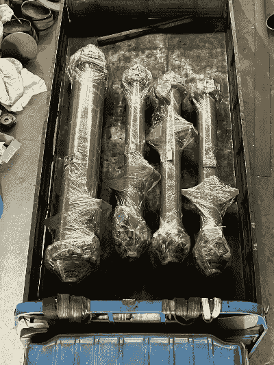 30㎡ vertical SiC condenser with glass-lined end caps ready for shipment