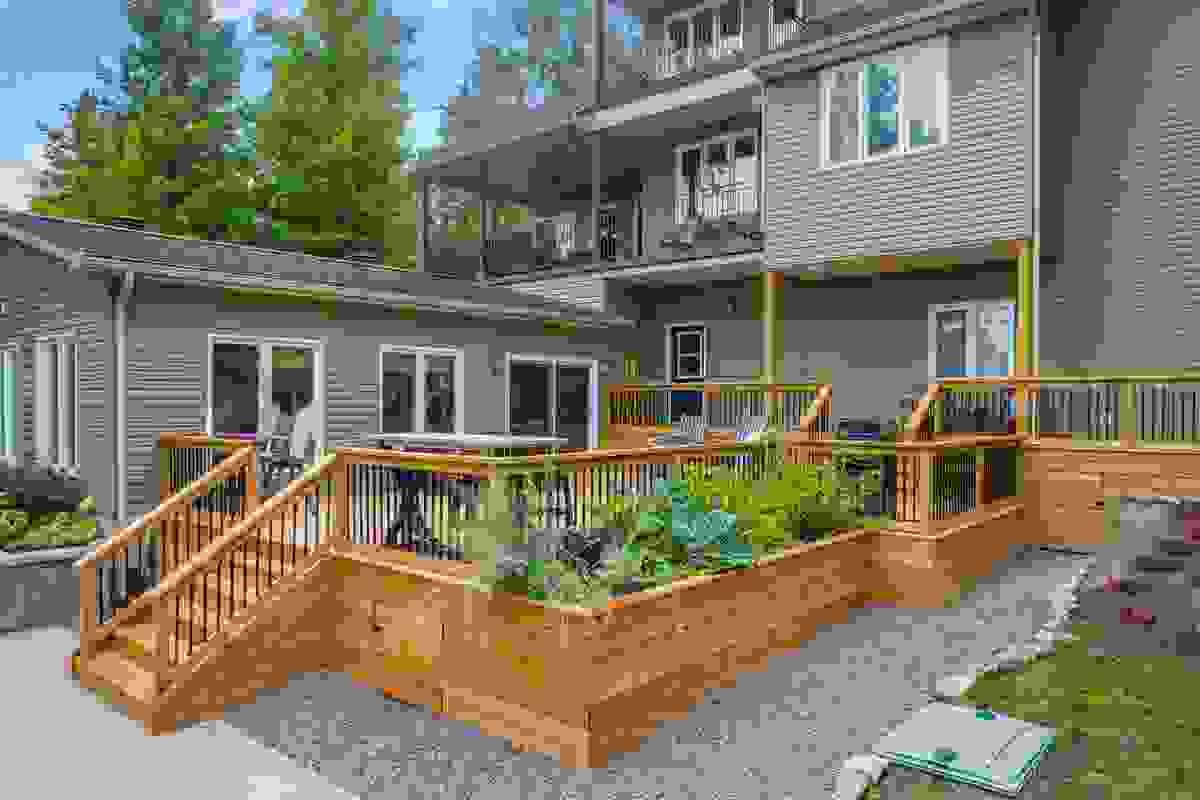 A place where memories are made, New porch and deck with storage and flower box