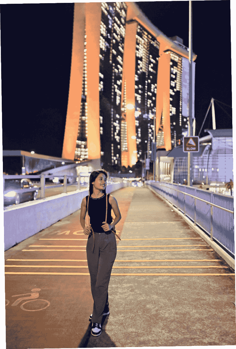 Marina Bay Sands Night portrait photoshoot on Helix Bridge