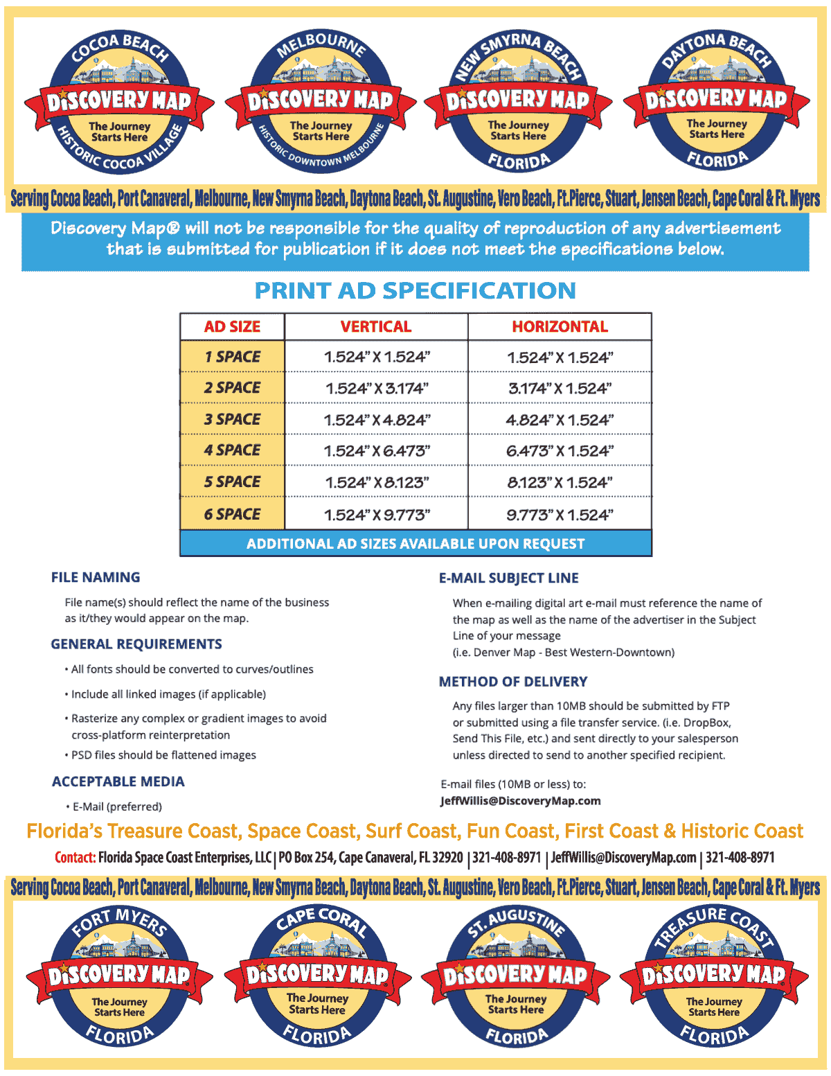 Unlock Your Business Potential with Discovery Map In a world overwhelmed by digital noise, Discovery Map delivers clear trusted guidance. Our playful and iconic colorful printed map instantly answers the questions everybody asks: where to eat, drink, shop, explore, and play. With millions of maps printed and distributed locally, advertisers get immediate access to customers real-time while they are making decisions. 82% of travelers prefer visitor maps and guides over digital options. Don't miss out - advertise on this year's map! Unlock Your Business Potential with Discovery Map In a world overwhelmed by digital noise, Discovery Map delivers clear trusted guidance. Our playful and iconic colorful printed map instantly answers the questions everybody asks: where to eat, drink, shop, explore, and play. With millions of maps printed and distributed locally, advertisers get immediate access to customers real-time while they are making decisions. 82% of travelers prefer visitor maps and guides over digital options. Don't miss out - advertise on this year's map!