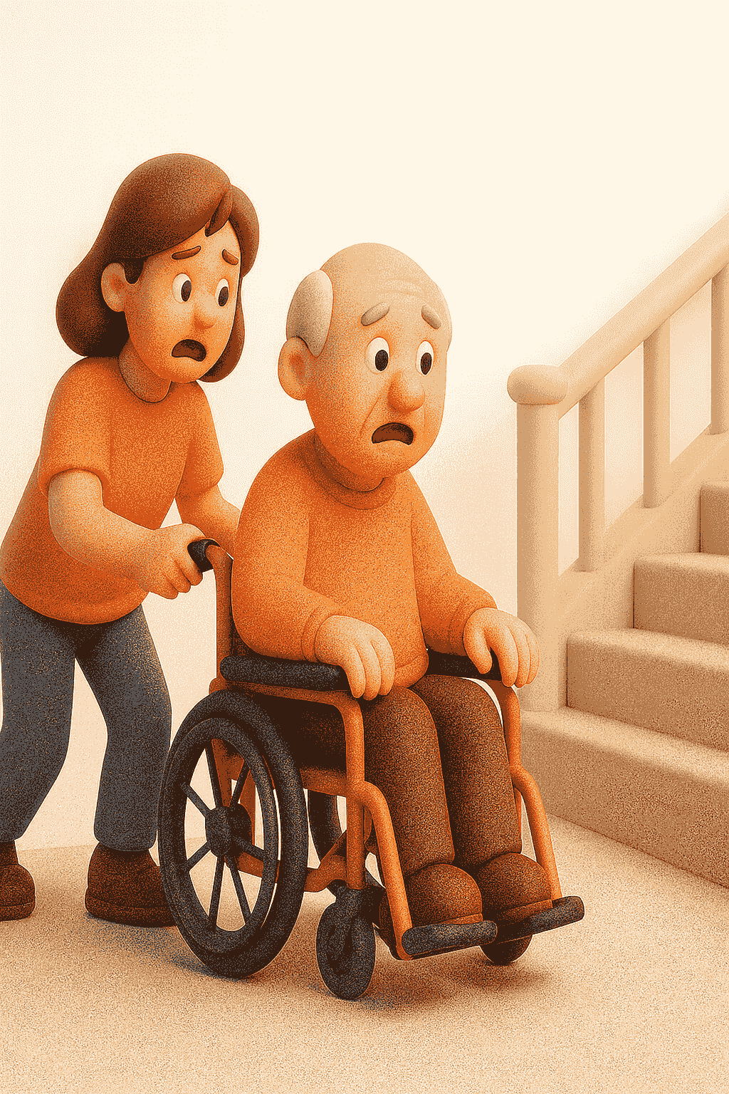 無電梯住宅樓梯環境,輪椅使用者需搭配爬梯機上下樓服務 無電梯住宅樓梯環境,輪椅使用者需搭配爬梯機上下樓服務