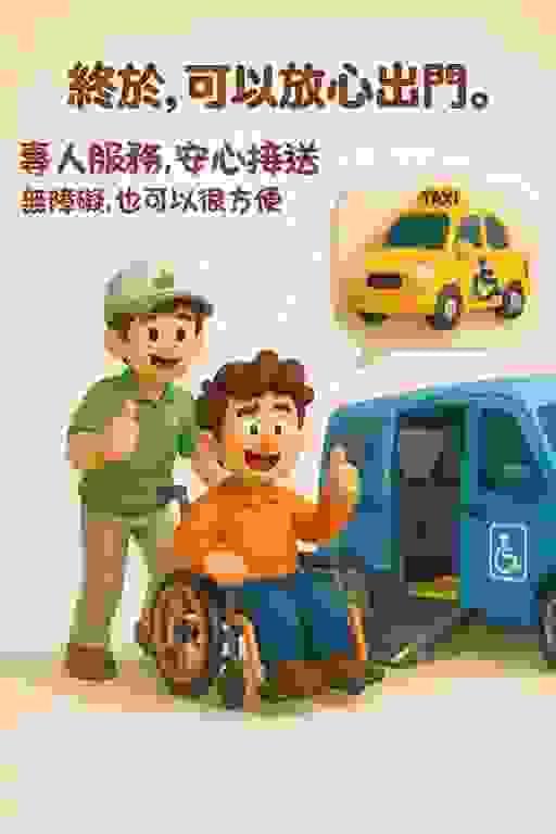 長照家屬陪同輪椅長者使用無障礙接送與爬梯機服務 長照家屬陪同輪椅長者使用無障礙接送與爬梯機服務