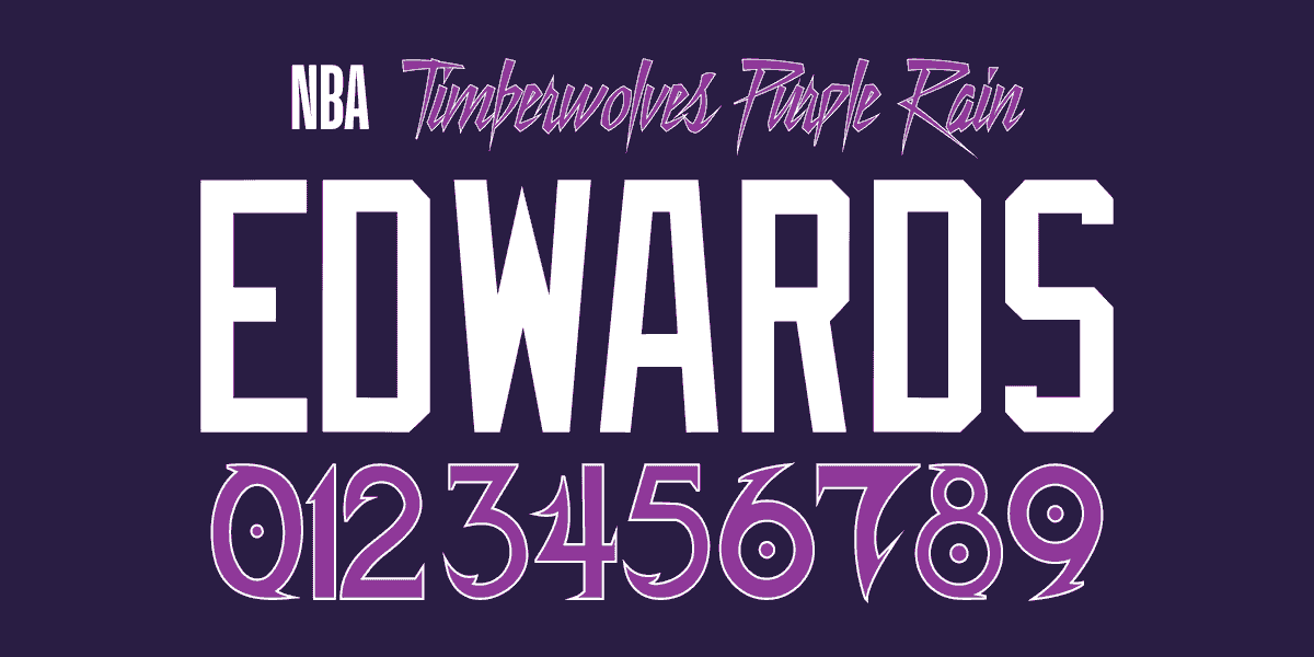NBA Timberwolves Purple Rain - Font NBA City