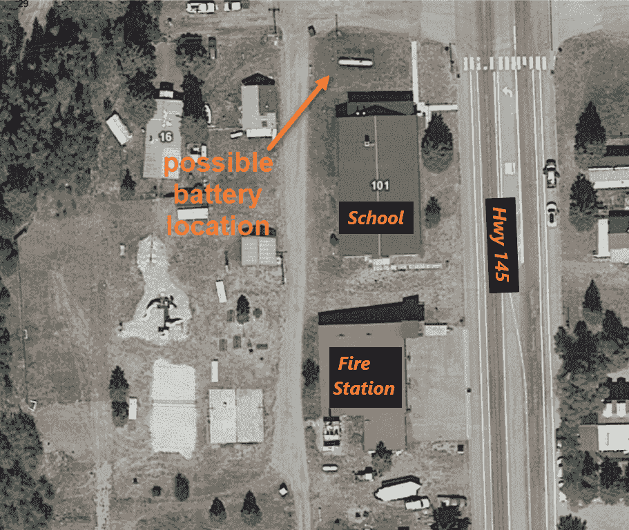 Aerial photo of Rico CO school and fire station