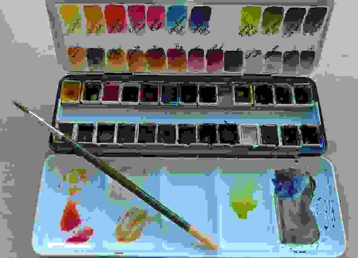 aquarelverf natuur pallet