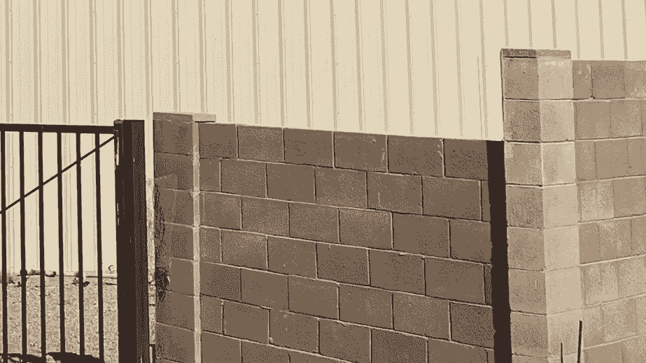 Block Wall with Gate with Custom corner near Farm In Avondale AZ