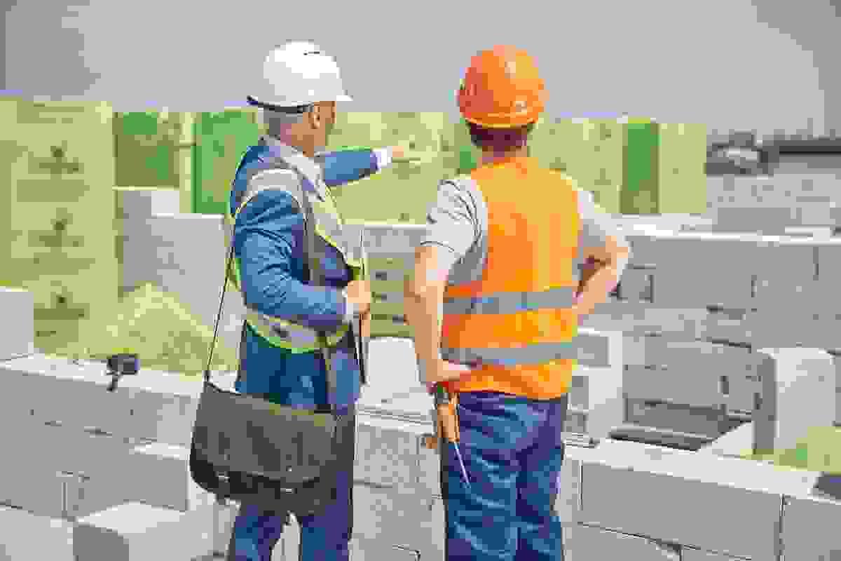 Property Manager meeting with Avondale Block Wall Construction Project Manager to select blocks