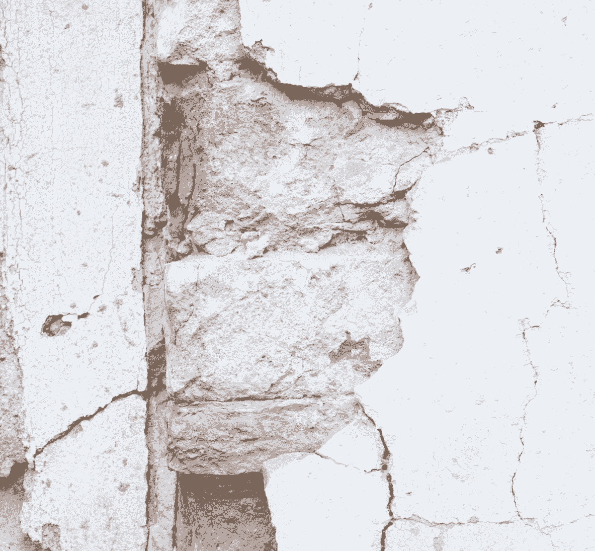 Concrete block fence in need of repair in a home in Avondale AZ