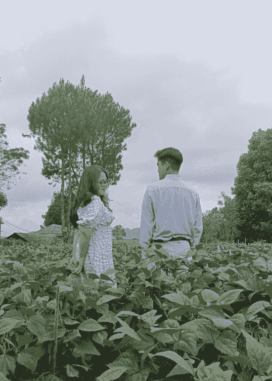 Foto Prewedding di kebun