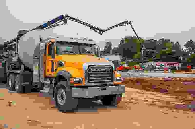 commercial concrete truck with boom