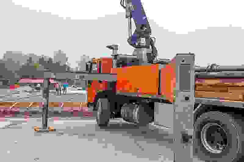 commercial concrete truck with boom