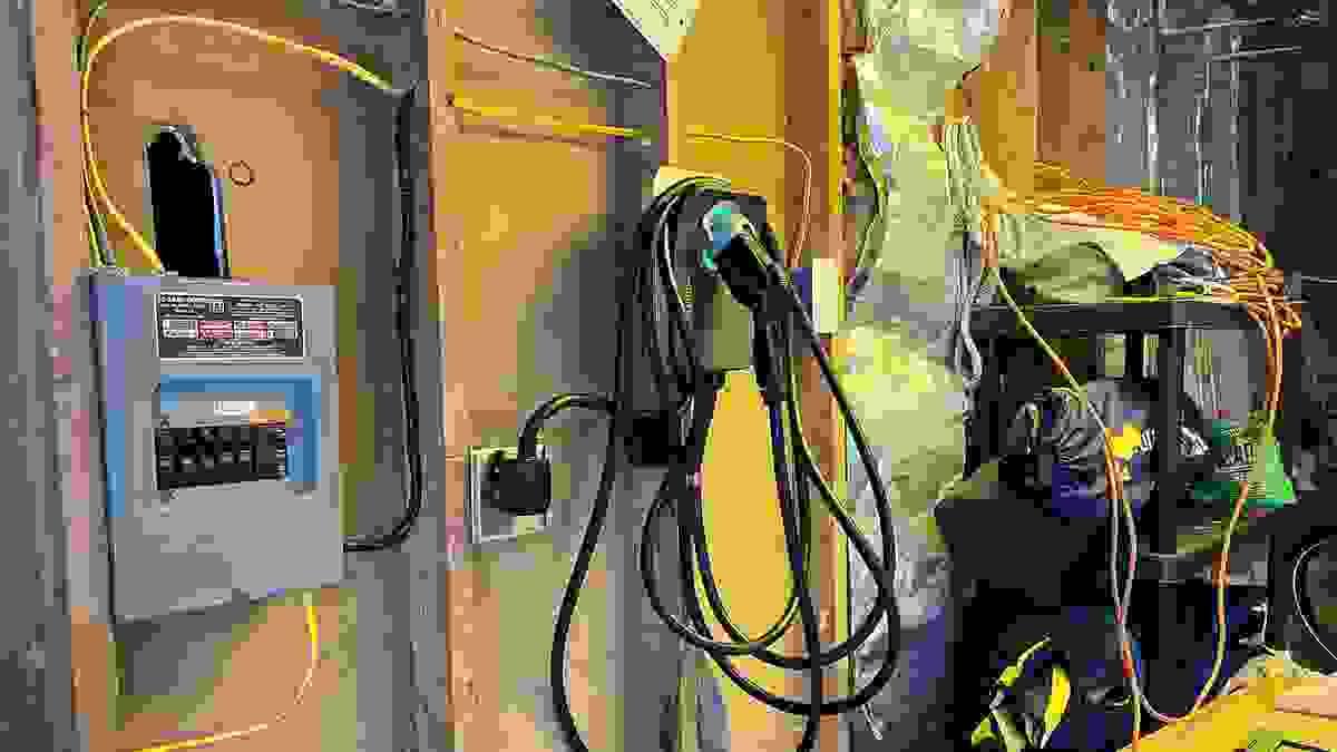 electric vehicle charger installation in unfinished garage electric vehicle charger installation in unfinished garage