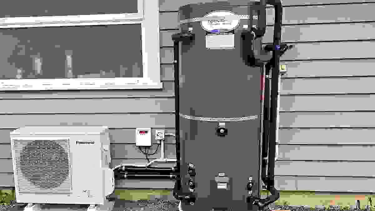Panasonic CO2 hot water heat pump installed by DesignPro Plumbing & Gas Panasonic CO2 hot water heat pump installed by DesignPro Plumbing & Gas