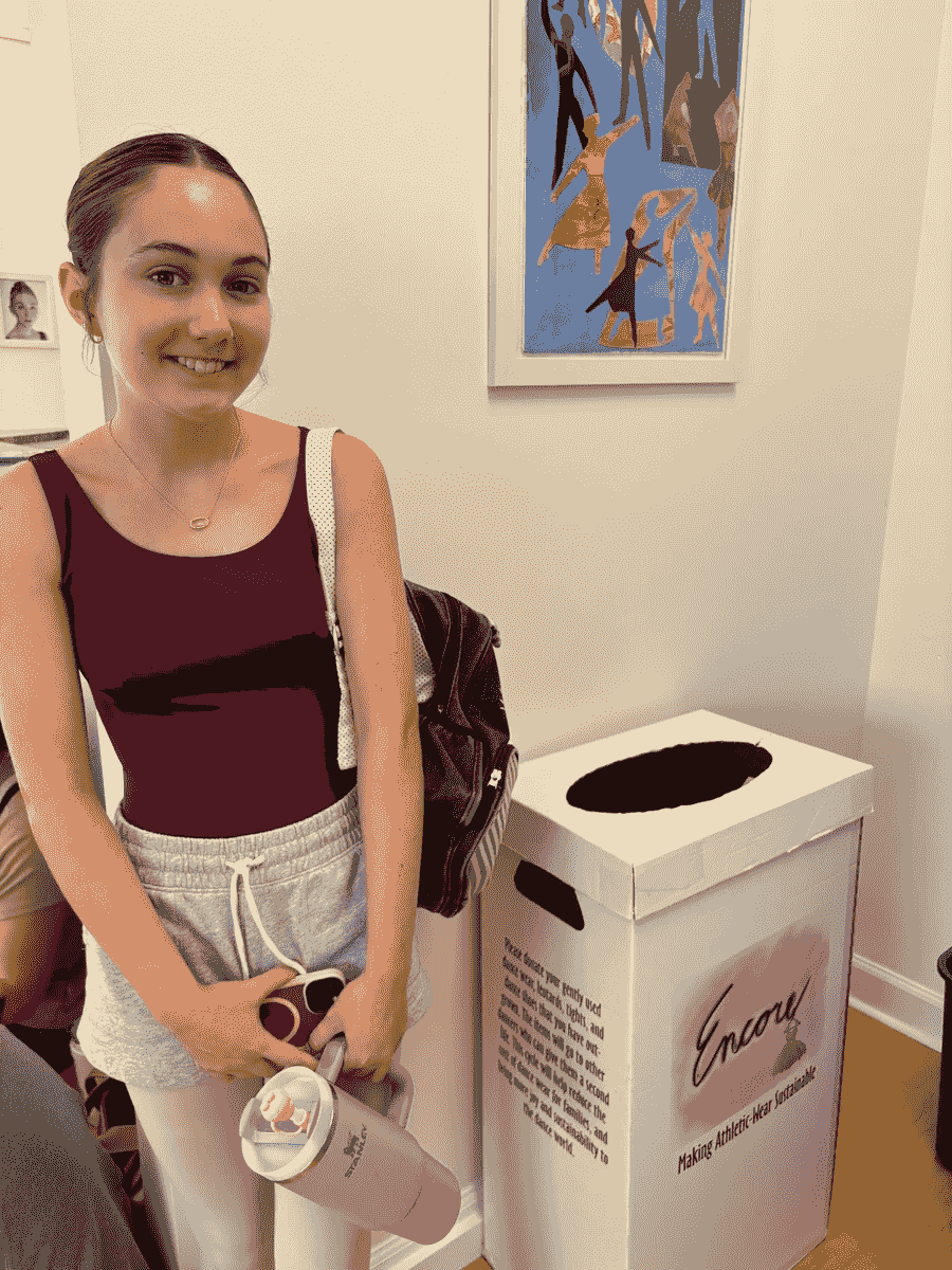 At Encore, we believe in the power of community and sharing. Our initiative not only provides gently used dancewear to those in need but also promotes sustainability by reducing waste. Every donation helps a dancer continue their passion without the financial burden of new gear. Community Impact What We Do What is Encore?
Encore is a community service initiative started by June Ella Hyams when she was in the 6th grade.  Beautifully designed donation boxes are housed at dance studios throughout the Charleston, South Carolina area.  Lightly used or new dancewear, athletic wear, and shoes are donated to the boxes, and once the box is near full, we collect, clean, and ship the items to those in need.

How did Encore begin?
June Ella noticed that she was growing quickly out of her new dancewear and her mother noticed she had even outgrown some dancewear that still had tags on them before she got the chance to wear them.  This became the idea of sharing these clothes with other dancers.  Dancewear can be expensive, so this program helps to ease the financial burden for growing dancers as well as putting the dancewear back into good use for their own "encore".