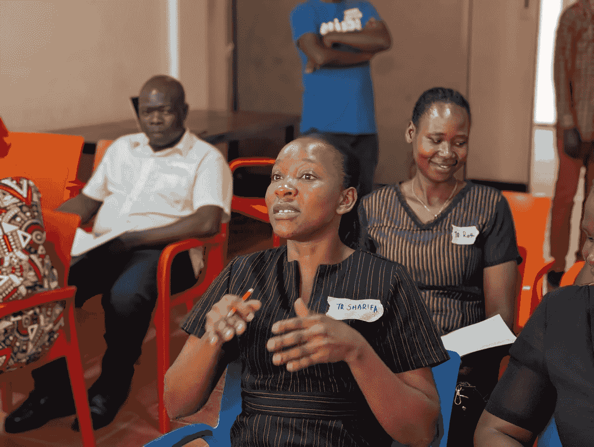 Teacher training session in Jinja district in May this year.
