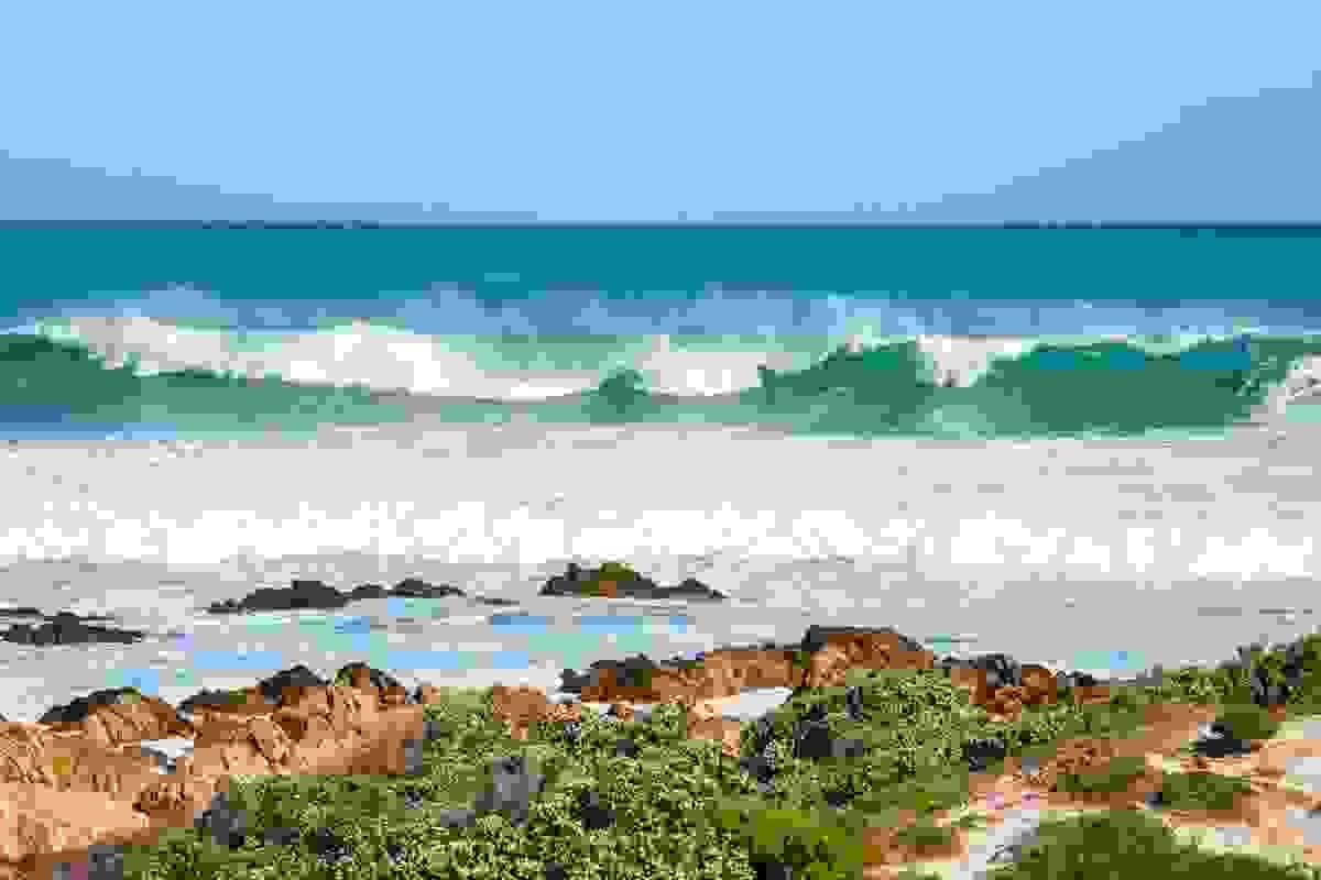 Coastal landscape of St Lucia with dune forest, estuary and ocean views Coastal landscape of St Lucia with dune forest, estuary and ocean views