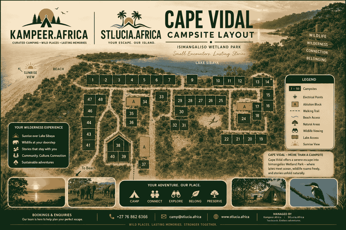 Discover the Wonders of South Africa SA TRAVEL is your trusted booking platform for exploring South Africa. Book camping trips, self-catering and glamping stays, cultural experiences, Big five safaris, and ocean adventures across St Lucia, Hluhluwe, Kosi Bay & The Drakensberg.
Follow us on Instagram @satravel_africa | Sustainable. Authentic. Made for you. Discover the Wonders of South Africa SA TRAVEL is your trusted booking platform for exploring South Africa. Book camping trips, self-catering and glamping stays, cultural experiences, Big five safaris, and ocean adventures across St Lucia, Hluhluwe, Kosi Bay & The Drakensberg.
Follow us on Instagram @satravel_africa | Sustainable. Authentic. Made for you.