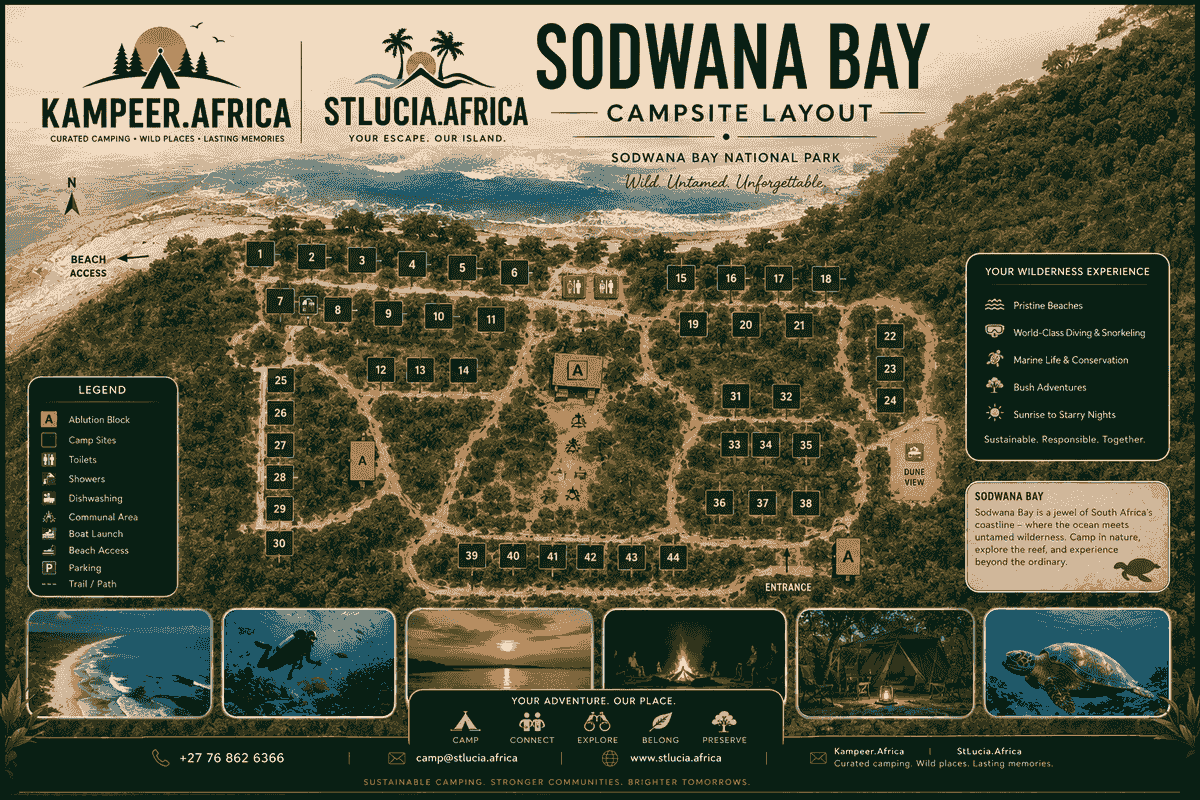 Discover the Wonders of South Africa SA TRAVEL is your trusted booking platform for exploring South Africa. Book camping trips, self-catering and glamping stays, cultural experiences, Big five safaris, and ocean adventures across St Lucia, Hluhluwe, Kosi Bay & The Drakensberg.
Follow us on Instagram @satravel_africa | Sustainable. Authentic. Made for you. Discover the Wonders of South Africa SA TRAVEL is your trusted booking platform for exploring South Africa. Book camping trips, self-catering and glamping stays, cultural experiences, Big five safaris, and ocean adventures across St Lucia, Hluhluwe, Kosi Bay & The Drakensberg.
Follow us on Instagram @satravel_africa | Sustainable. Authentic. Made for you.