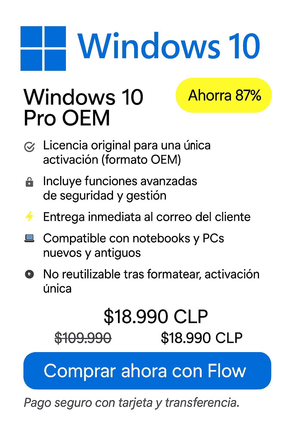 compra windows 10 pro OEM