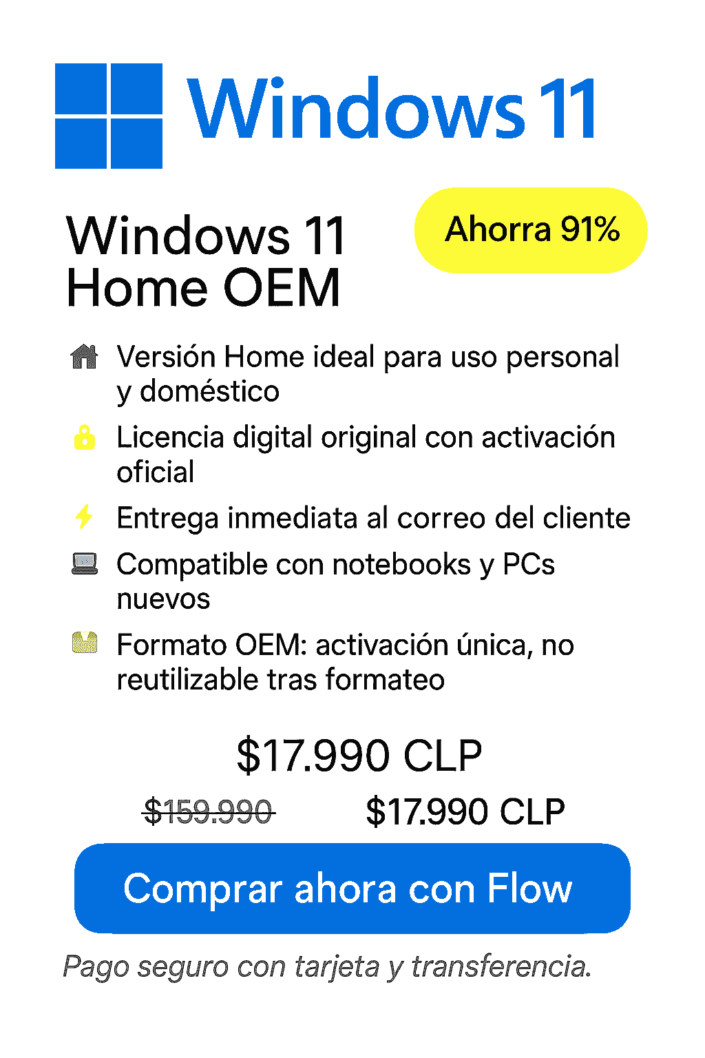 compra windows 11 home OEM