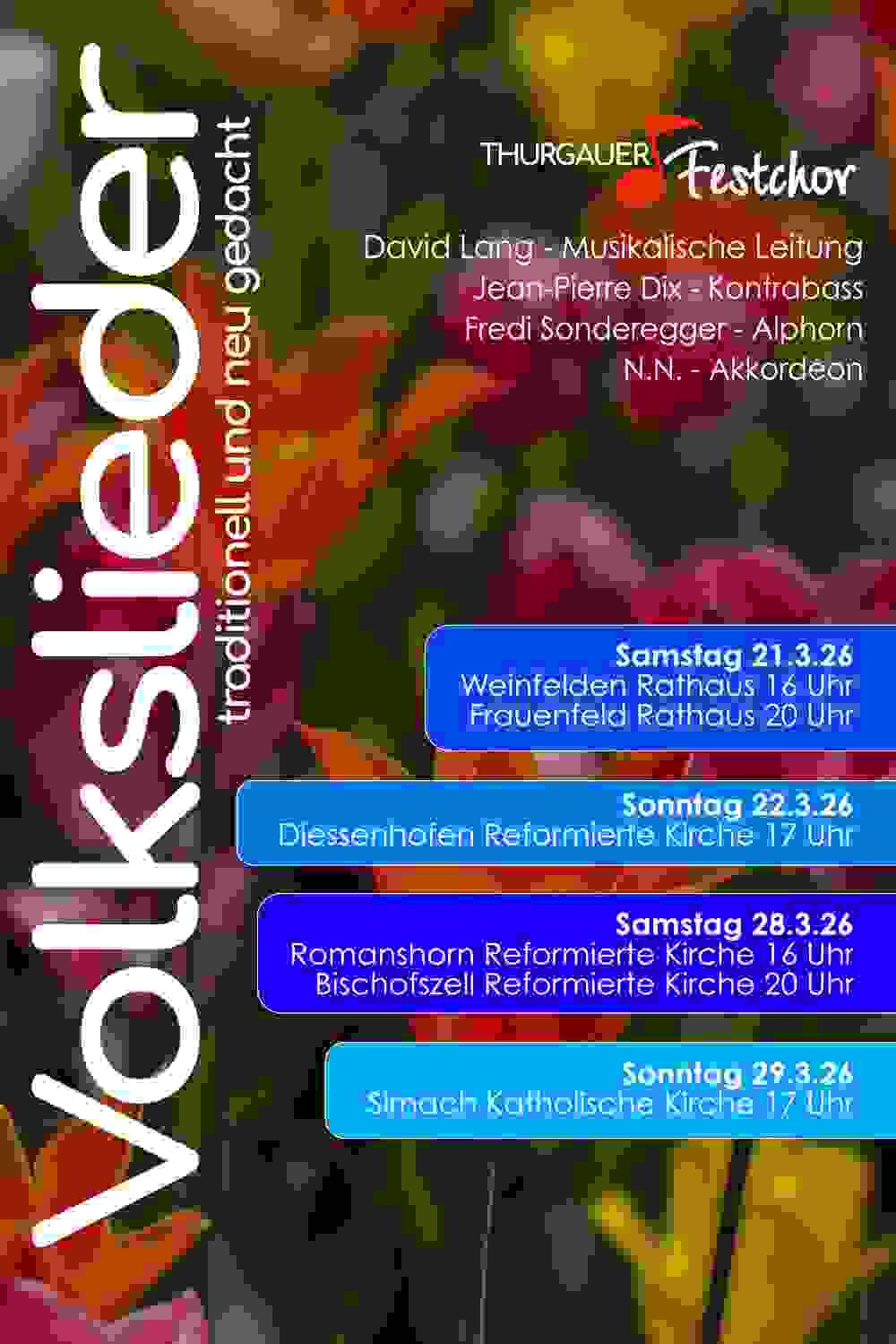 Der Thurgauer Festchor lädt zu einem stimmungsvollen Adventsabend mit bekannten und neu gedachten Melodien. Der Thurgauer Festchor lädt zu einem stimmungsvollen Adventsabend mit bekannten und neu gedachten Melodien.