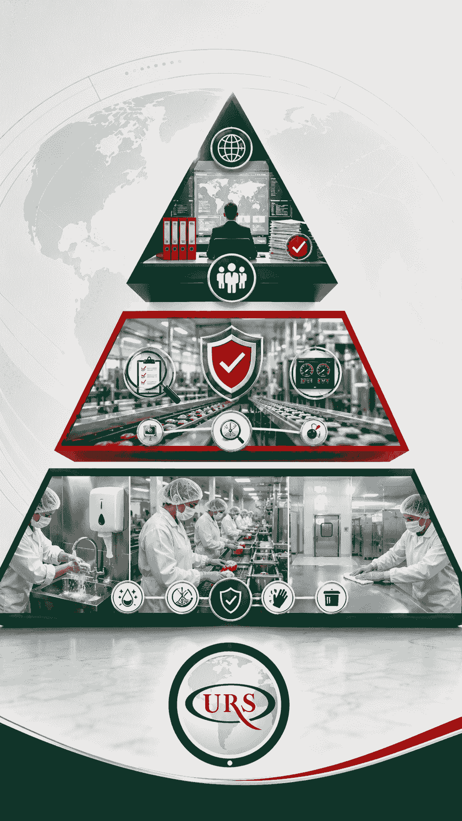 A professional scene reflecting the integration of GHP, HACCP, and ISO 22000 within a food safety system, with visual elements suggesting hygiene practices, hazard analysis, critical control points, and their connection to a comprehensive management methodology based on documentation and continual improvement. A professional scene reflecting the integration of GHP, HACCP, and ISO 22000 within a food safety system, with visual elements suggesting hygiene practices, hazard analysis, critical control points, and their connection to a comprehensive management methodology based on documentation and continual improvement.