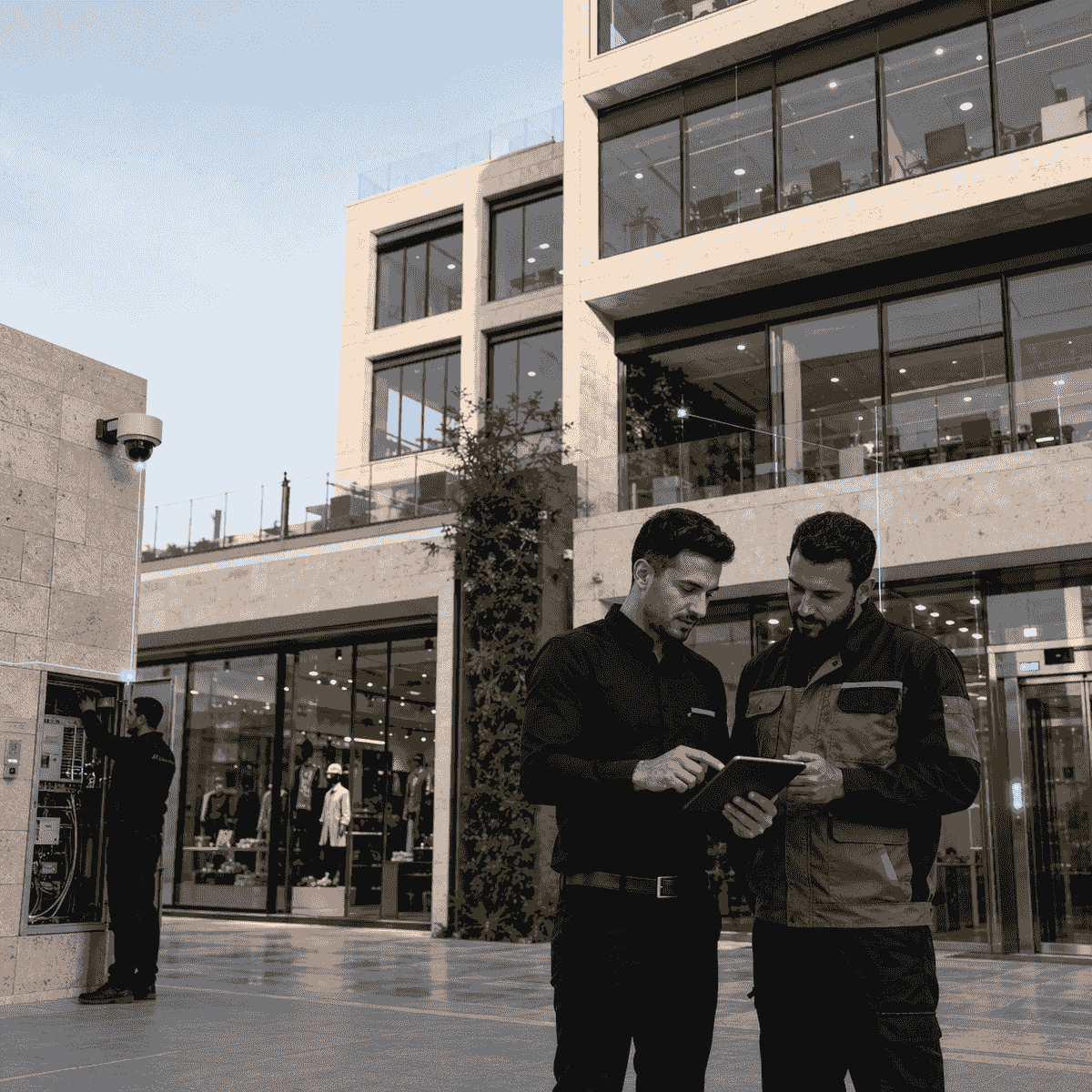 فريق إدارة ممتلكات يتابع تشغيل المحلات والمكاتب والمباني التجارية وفق احتياجات الصيانة والمرافق والأمن لكل عقار فريق إدارة ممتلكات يتابع تشغيل المحلات والمكاتب والمباني التجارية وفق احتياجات الصيانة والمرافق والأمن لكل عقار