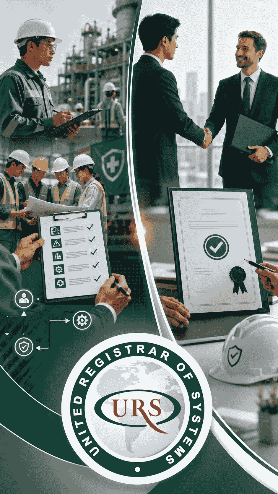 Two pathways illustrating the difference between implementing ISO 45001 requirements internally and the pathway toward obtaining ISO 45001 Certification. Two pathways illustrating the difference between implementing ISO 45001 requirements internally and the pathway toward obtaining ISO 45001 Certification.