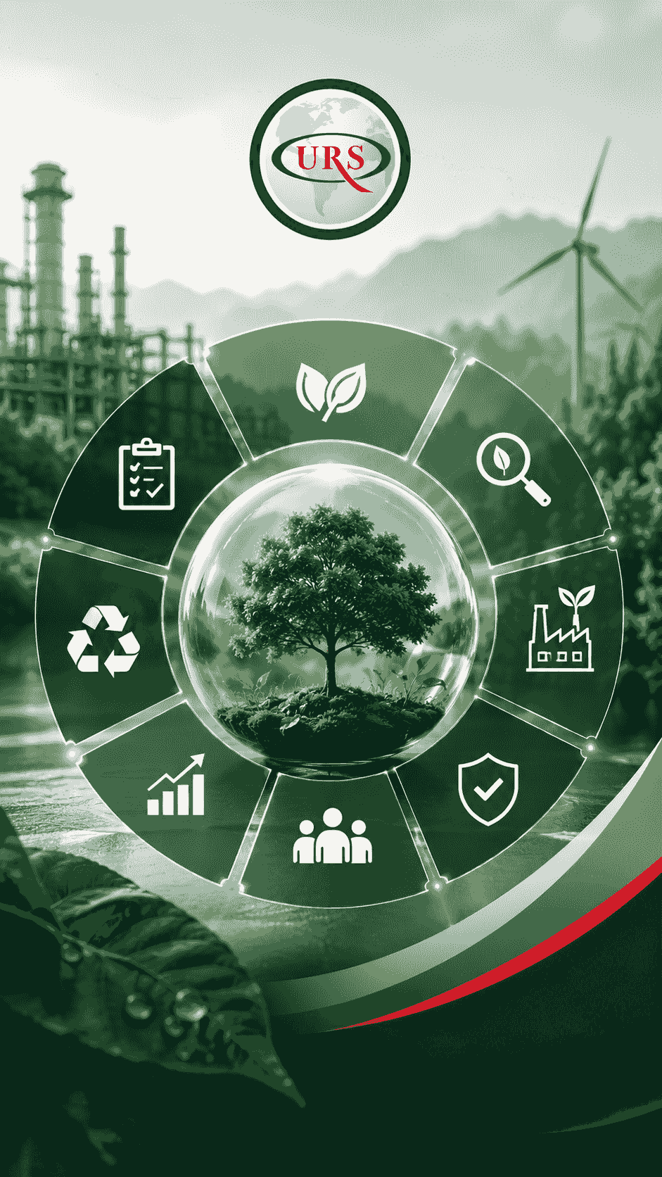 مشهد مؤسسي وصناعي يعكس مرتكزات ISO 14001 ومنهجية PDCA في نظام الإدارة البيئية، مع عناصر بصرية توحي بحصر الجوانب والآثار البيئية وتقييم المخاطر ودمج المسؤولية البيئية في قرارات الإدارة والعمليات اليومية. مشهد مؤسسي وصناعي يعكس مرتكزات ISO 14001 ومنهجية PDCA في نظام الإدارة البيئية، مع عناصر بصرية توحي بحصر الجوانب والآثار البيئية وتقييم المخاطر ودمج المسؤولية البيئية في قرارات الإدارة والعمليات اليومية.