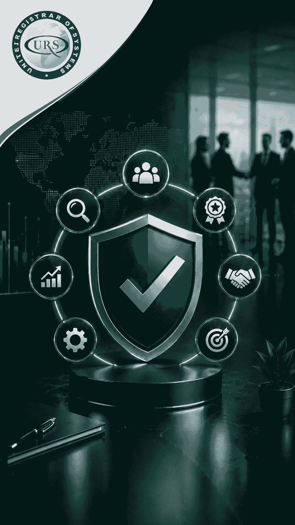 مشهد مؤسسي يعكس عوامل نجاح تطبيق ISO 9001 داخل المؤسسة، مع عناصر بصرية توحي بوضوح الهدف والتزام الإدارة وفهم العمليات ومشاركة الفرق وتحديد نطاق التطبيق وقياس التحسين ضمن نظام إدارة جودة عملي. مشهد مؤسسي يعكس عوامل نجاح تطبيق ISO 9001 داخل المؤسسة، مع عناصر بصرية توحي بوضوح الهدف والتزام الإدارة وفهم العمليات ومشاركة الفرق وتحديد نطاق التطبيق وقياس التحسين ضمن نظام إدارة جودة عملي.