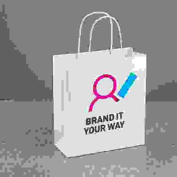 White kraft paper bags with custom logo printing for boutiques, retail stores, and events in Malaysia. White kraft paper bags with custom logo printing for boutiques, retail stores, and events in Malaysia.