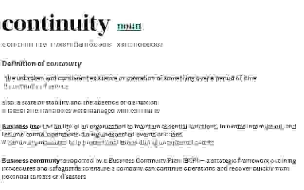 Continuity Definition - Continuity Advisors & Brokers Continuity Definition - Continuity Advisors & Brokers