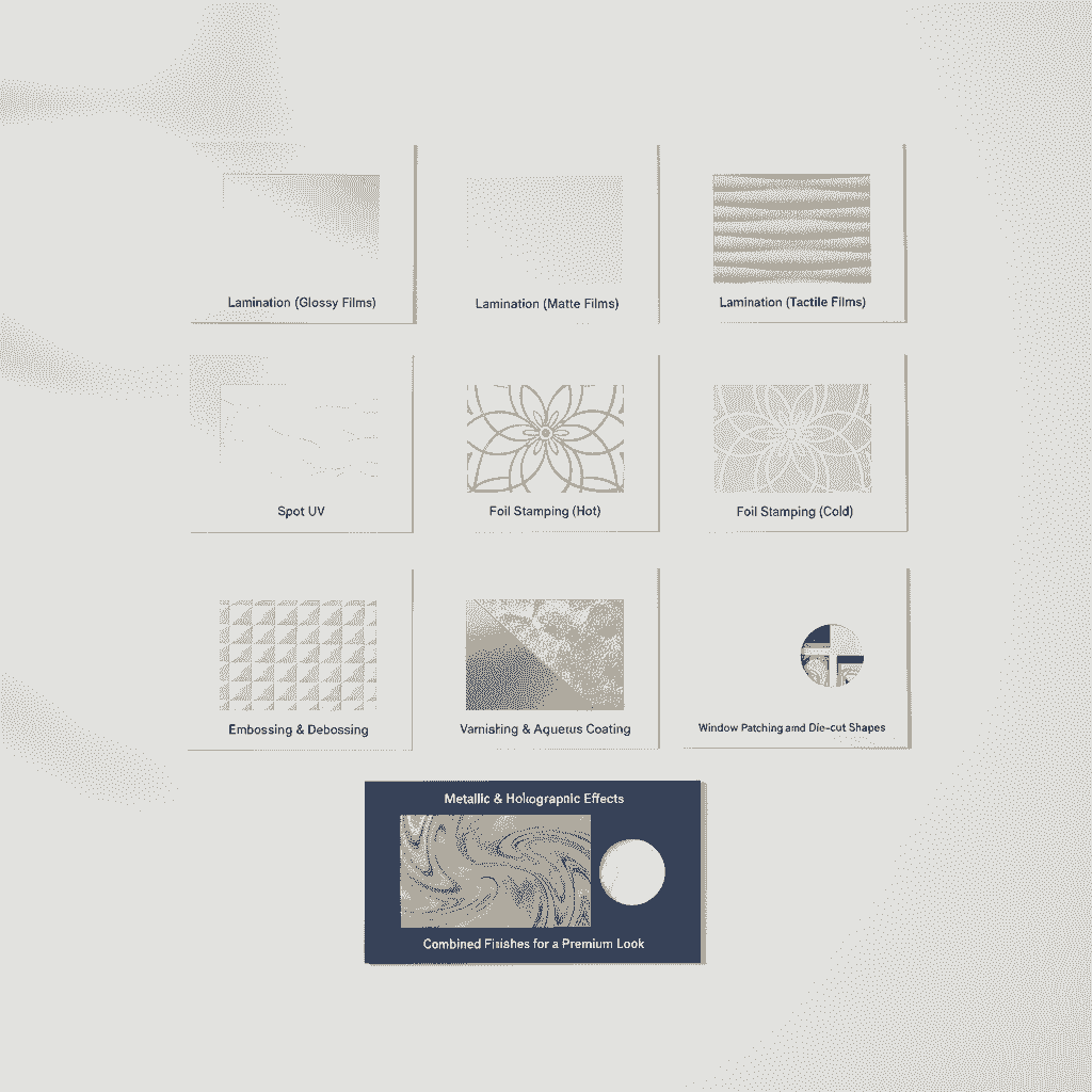 Premium packaging finishing samples such as foil stamping, spot UV, embossing, lamination, and texture effects by QX Packs. Premium packaging finishing samples such as foil stamping, spot UV, embossing, lamination, and texture effects by QX Packs.