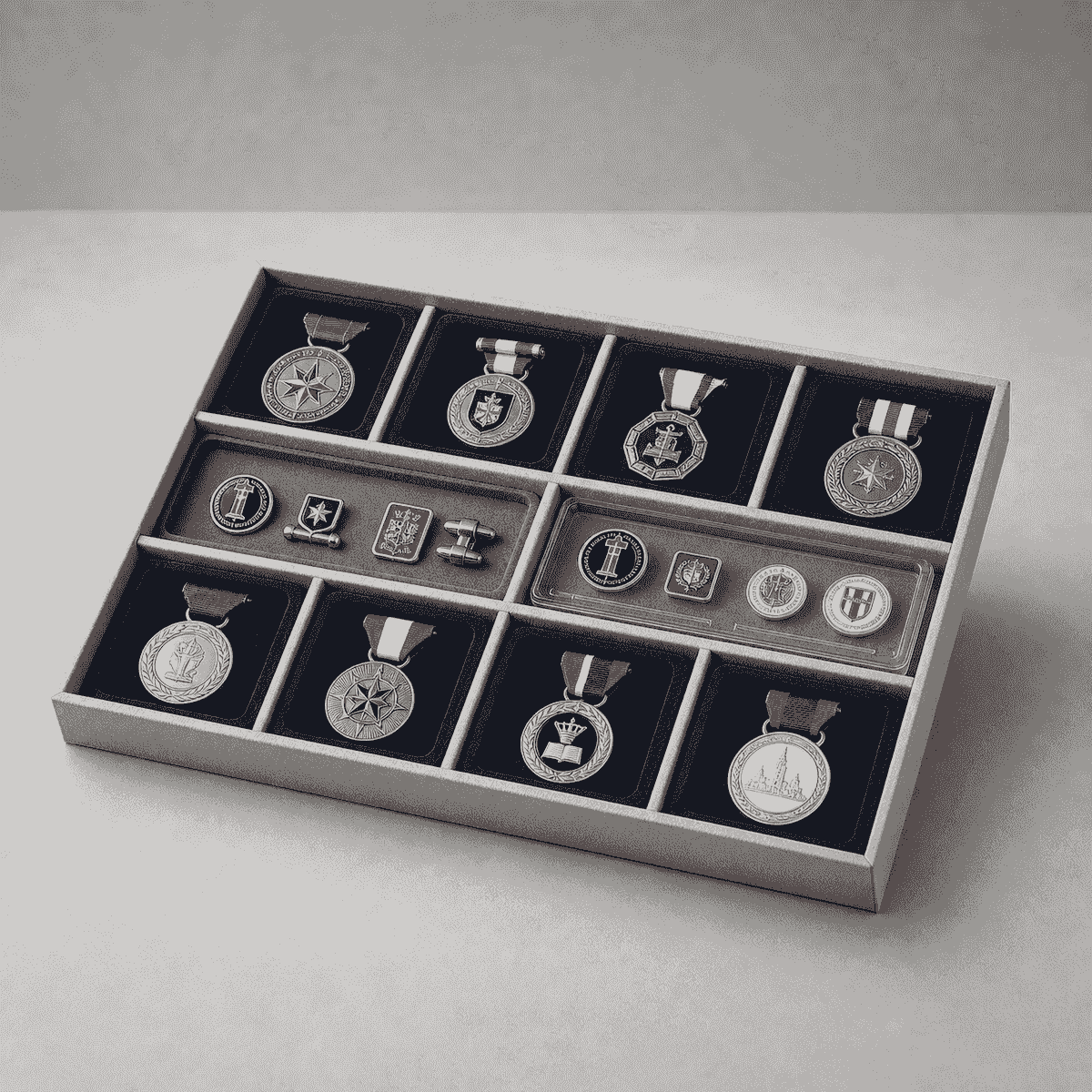 Paperboard and blister tray options for medal packaging Paperboard and blister tray options for medal packaging