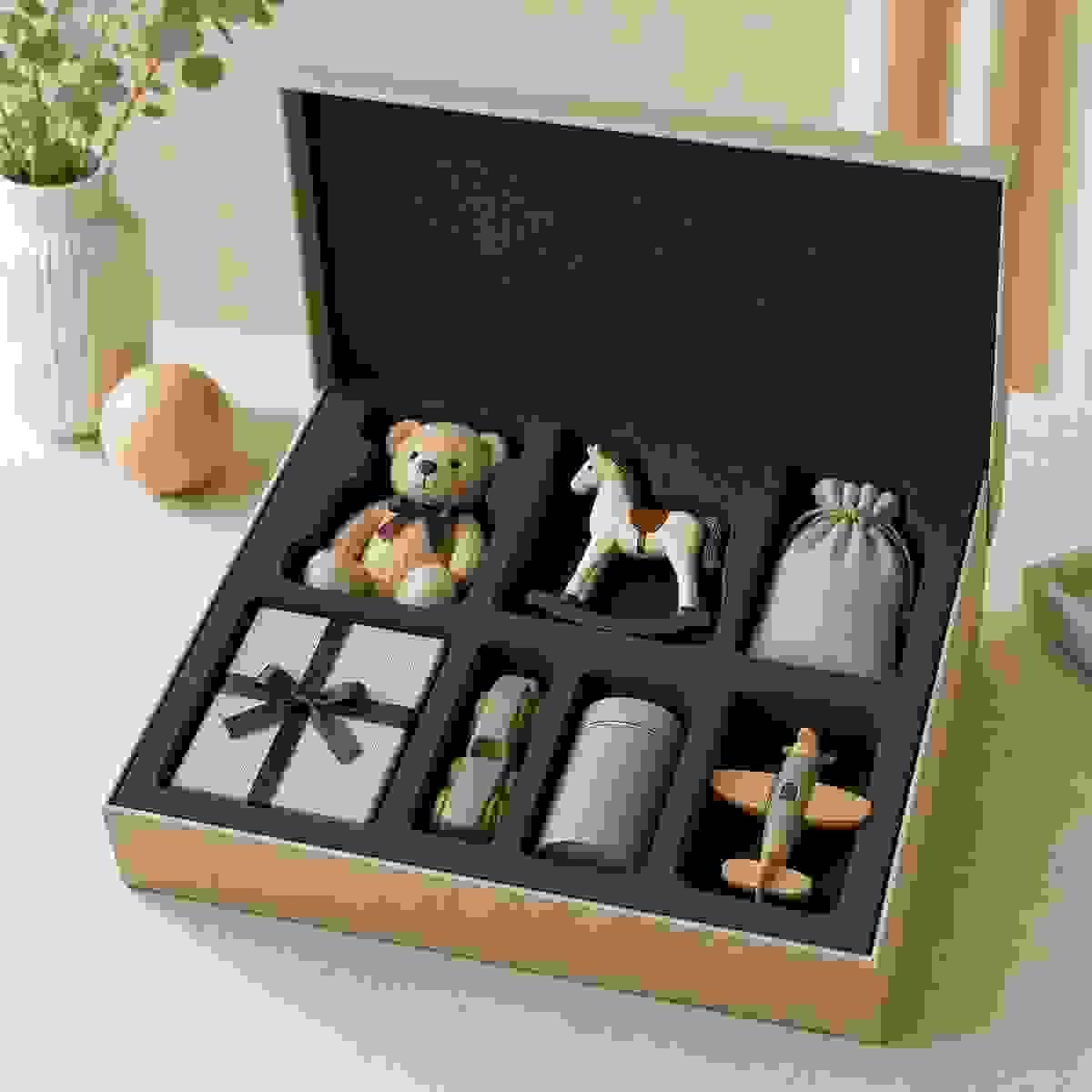 Custom EVA foam insert for toy and gift packaging with precision-cut protective cavities Custom EVA foam insert for toy and gift packaging with precision-cut protective cavities