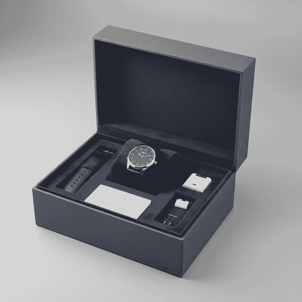 Custom watch box insert with fitted EVA foam and accessory compartments Custom watch box insert with fitted EVA foam and accessory compartments