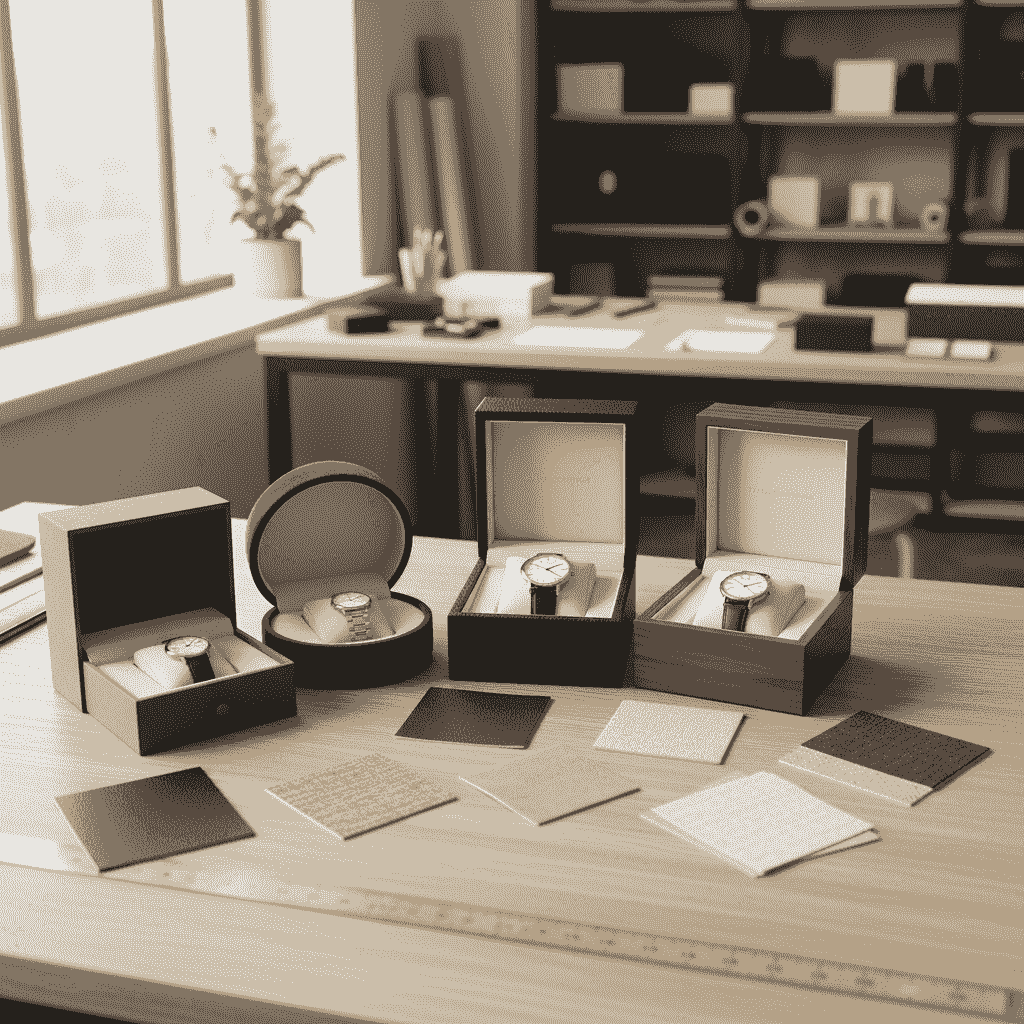 Custom watch box material options including PU leather velvet wood and paperboard Custom watch box material options including PU leather velvet wood and paperboard