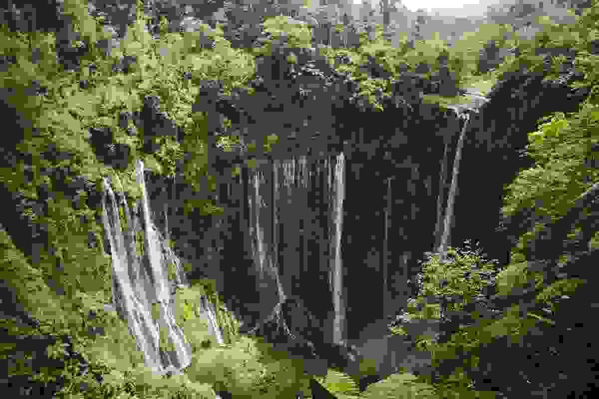 Coban Sewu Waterfall in Malang, Java, Indonesia