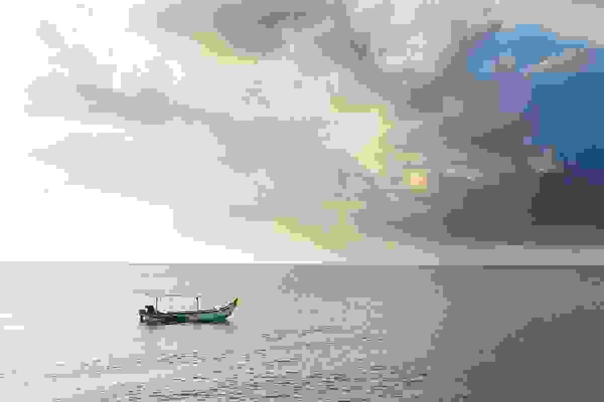Boat on the water in Kuta, Bali, Indonesia