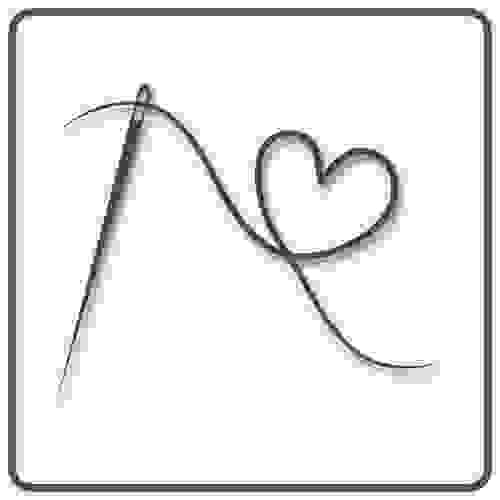 Needle and thread icon — representing the fitting phase, where garments are refined for personal precision.