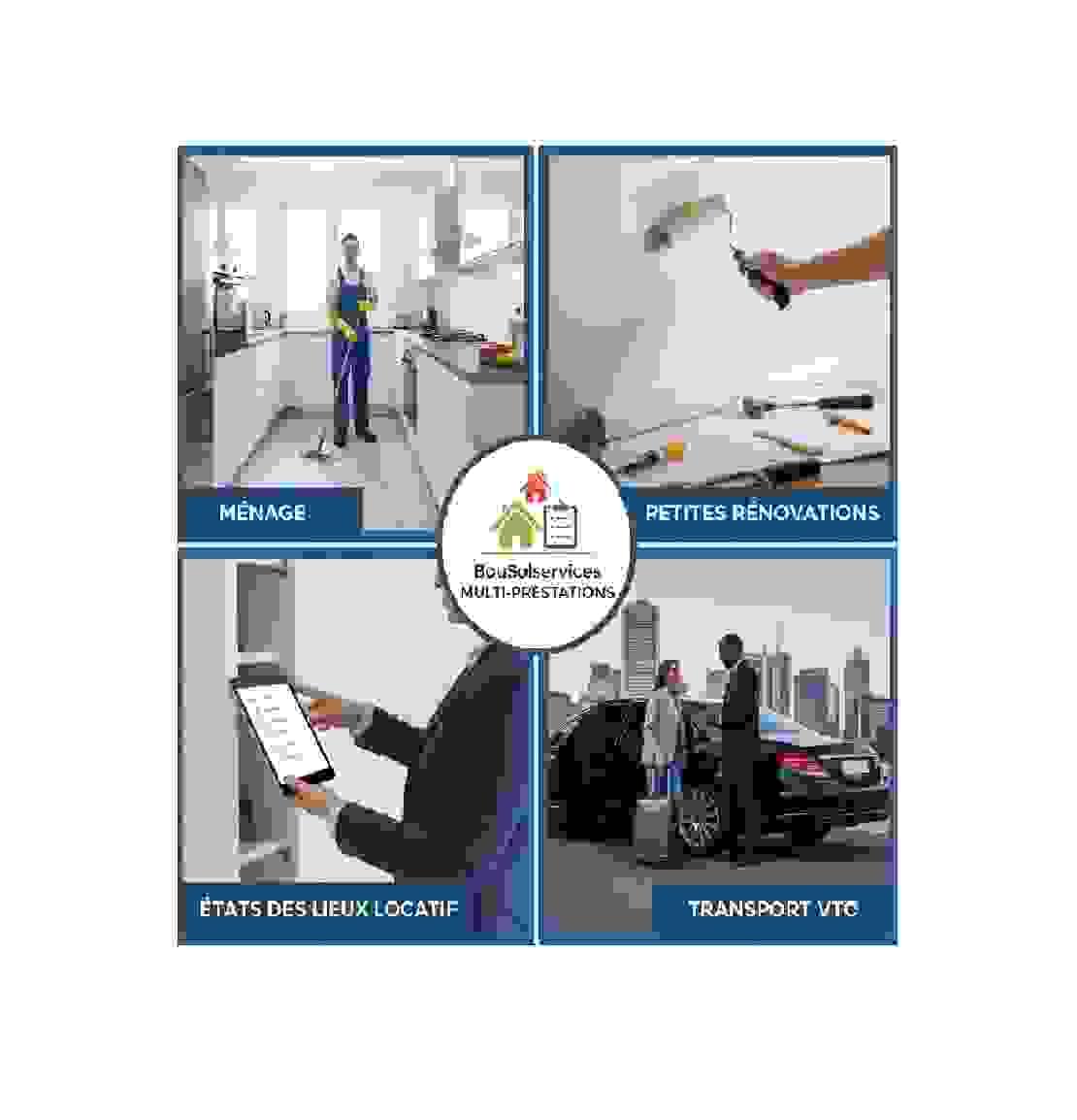 OUR COMMITMENT We support you in your cleaning, renovation, and transport projects. We offer a complete range of services for individuals and professionals: professional cleaning, rental inventory (entry/exit), restoration and refreshment (painting, joints), small renovations, as well as VTC transport. OUR COMMITMENT We support you in your cleaning, renovation, and transport projects. We offer a complete range of services for individuals and professionals: professional cleaning, rental inventory (entry/exit), restoration and refreshment (painting, joints), small renovations, as well as VTC transport.