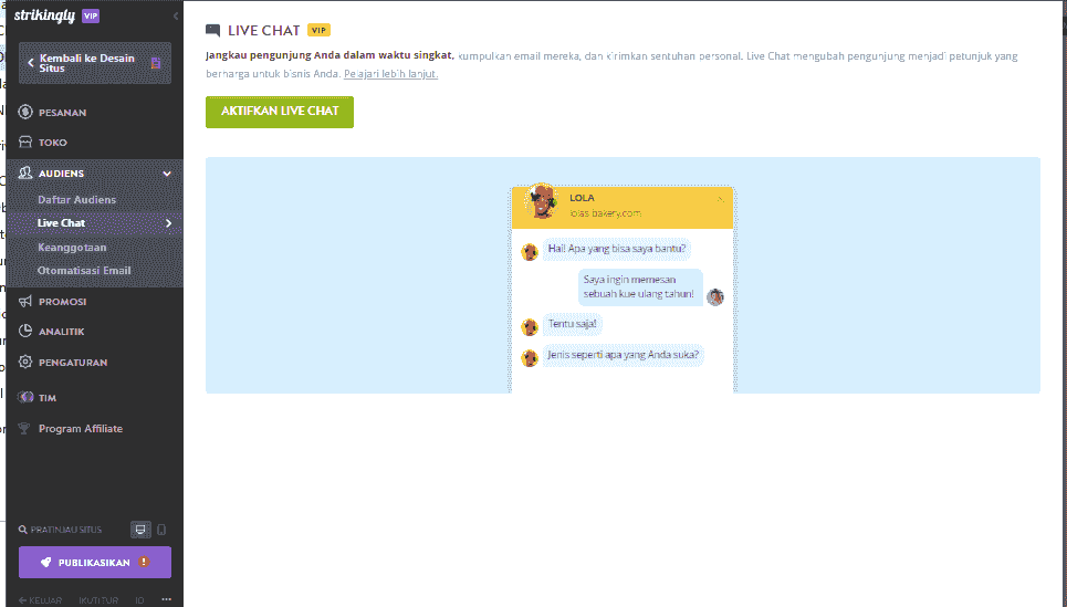 Fitur Live Chat yang Mencolok
