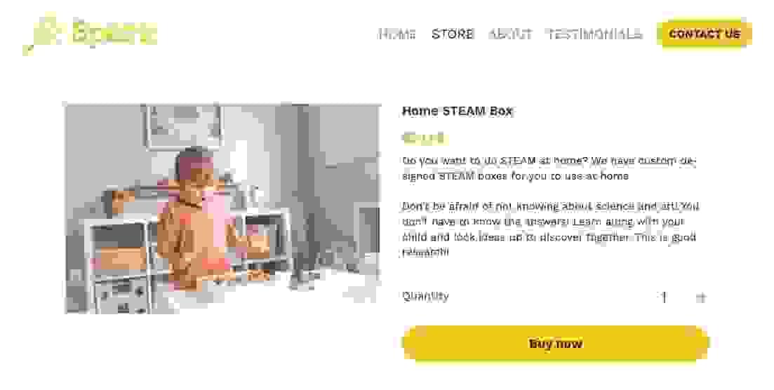 Template Toko Online Spark dari Strikingly