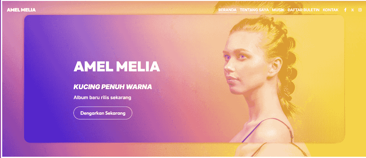 Templat Andrea May dari Strikingly