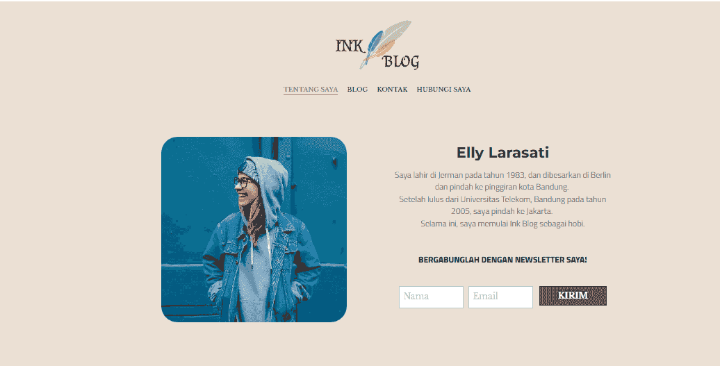 Template Blog Tinta dari Strikingly