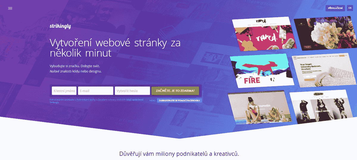 Pozoruhodně vstupní stránka
