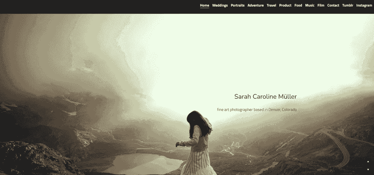 Situs web videografer pernikahan seperti Sarah