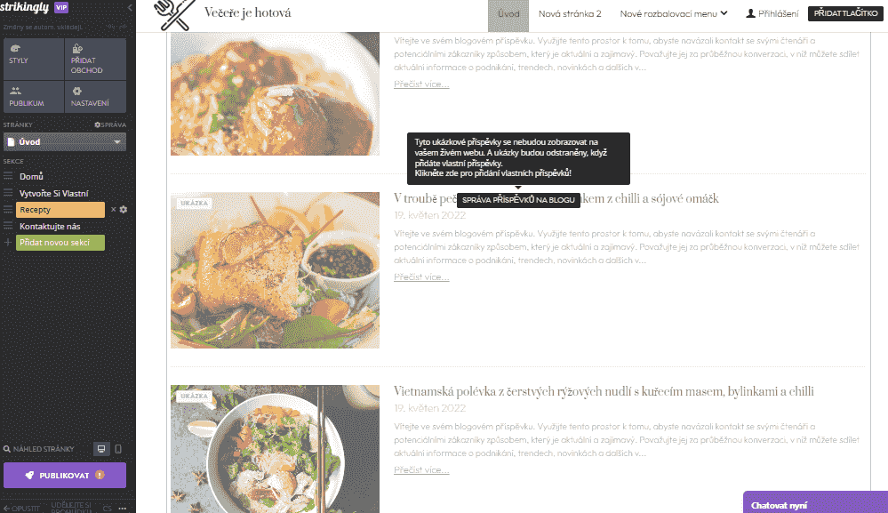 Naplánujte si příspěvek na blogu - Blogování se Strikingly - Nastavte si blog