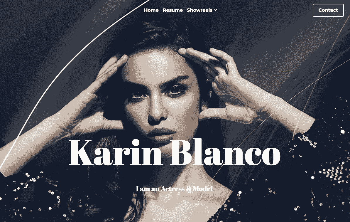 Templat Portofolio Pemodelan Karin Blanco dari Strikingly