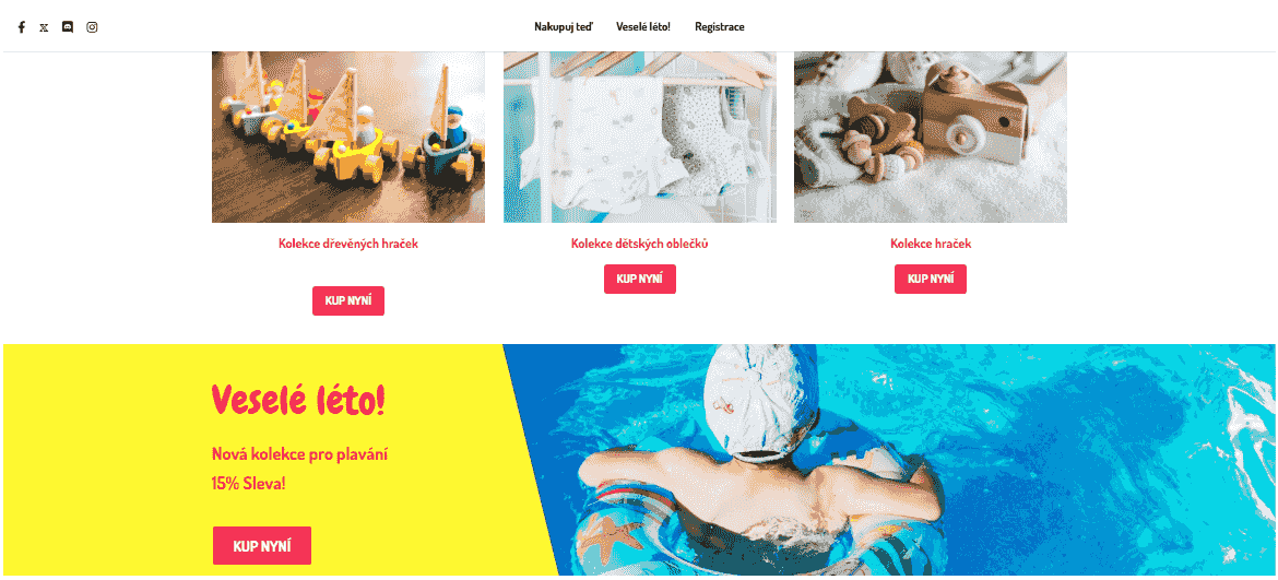 Šablona online obchodu Peggi od Strikingly